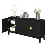 4-Door Sideboard Storage Cabinet for Living Room and Dining Room, Two Large Cabinets with Gold N759P192449B