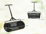 24" Lawn Topdressing Spreader with 0.75"0.5" Mesh, Compost Spreader for Soil Sand Fertilizer Black 21919804