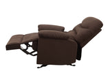 Chocolate Glider Recliner with Pillow Top Armrest B062P215430
