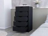 Logan Black 5 Narrow Drawer Dresser B062P175096