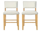 Barstools With rivet decoration set of 2 , wood Frame,fabric Sponge cushion and Upholstered N780P366607N
