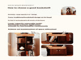 Rotating Bookshelf, 360 Degree Display 5 Tier Corner Bookshelf with Drawer for Small Space, Floor W2641P329220