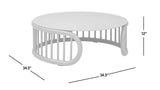 Harper 34.5" Indoor/Outdoor Modern Round Coffee Table, Geige Taupe Aluminum B2719P245999