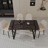 59" MDF black wooden table and modern chair set of 4 pieces, medieval wooden kitchen 25765946
