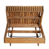 Outdoor Chaise Lounge Chair with 6-Position Adjustable Backrest,Acacia solid wood,TEAK COLOR N770P281696T