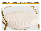 2pcs Thick Corduroy Gold-plated Iron Feet Bar Stool Beige 30236419