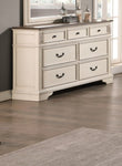 ZUN Antique White Wooden 1pc Dresser Only Bedroom Formal Antique Walnut Top Storage 7-Drawers Dresser B011P236768