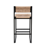 ZUN Honey Bar Stools Set of 2 Paper Rope Weave Dining Chairs with Back Hand Weave Stools for Kichen W1757138691