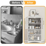 Bathroom Floor Storage,Freestanding Bathroom with 2 Drawers and 2 Doors,Storage T3210P293445