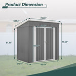 ZUN 6'x4' Outdoor Metal Storage Shed for Garden Tools Lockable Door W2505P197225