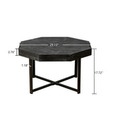Wood Octagonal Vintage Patchwork Craft Farmhouse 30 Inch Wooden Top Cross Metal Legs Coffee W1445P193123