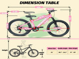 24 Inch Youth Mountain Bike with 7 Speeds & Front Suspension Durable Steel Frame, Alloy Rims & Disc W709P463455