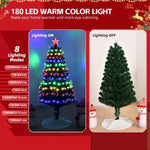 ZUN 5 FT Pre-lit Christmas Tree, Artificial Fiber Optic Christmas Tree with Lighted Top Star, 180 LEDs 18263555