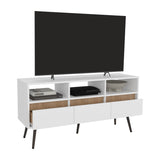 Aranjuez 47" Wide Tv Stand with Three Drawers, Three Open Shelves, Living Room, Tv Room White B200P253753
