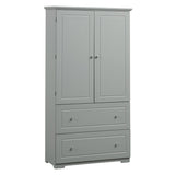 ZUN Wide Bathroom Storage Cabinet, Freestanding Storage Cabinet with Two Drawers and Adjustable Shelf, WF312729AAE