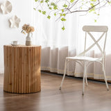 Retro Fashion Style Cylindrical Side Table with Vertical Texture Relief Design,Suitable for Living GL-W757102860