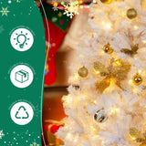 7.5 FT Artificial Christmas Tree with DIY 400 Warm White LED Lights, Hinged Xmas Pine Tree with Tree 78401324