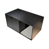 35.83" Cat Litter Box Enclosure Hidden Furniture , Modern Black Cat House with W1412P271585