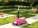 Pink 3-in-1 Ride on Push Car Kids Scooter Sliding Walker with Adjustable Handlebar 3 Balanced Wheels 77062131