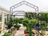 Metal Garden Arch L56.3'' x W16.93'' x H94.5'' Climbing Plants Support Rose Arch Outdoor Black 14900474