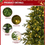 ZUN 6 FT Pre-lit Artificial Christmas Tree, Holiday Xmas Tree with 300 Warm White Lights, 728 Branch 19835251