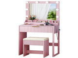 Apple powder particleboard with a 3-compartment, 1-drawer, 3-compartment dressing table set with 8 98989767