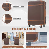 Hardshell Luggage Sets 4 Pieces 20"24"28" Luggages and Cosmetic Case Spinner Suitcase with TSA N732P170218O