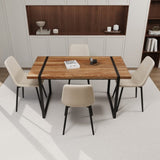 59" MDF natural wood table and modern chair 4-piece set, medieval wooden kitchen 26775979