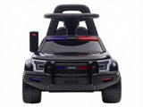 Black Police Truck Kids Sliding Car Push Ride On with Working PA System, Horn, Under-Seat Storage 06609334
