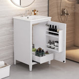 20.3" Bathroom Vanity with Sink, Functional Drawer, Door Shelf, Soft-closing Door, White N759P218643K