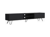 Waco TV Rack, Hairpin Stand with Spacious Storage and Cable Management Holes, Black B097P167461