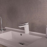 DAX Single Handle Bathroom Faucet White Finish B2702P227033