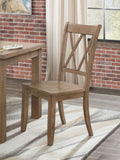 Casual Brown Finish Side Chairs Set of 2 Pine Veneer Transitional Double-X Back Design Dining Room B01143556