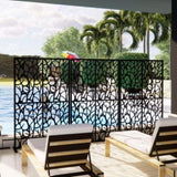 Metal Privacys W3.8Ft X H6Ft Outdoor and Indoor Divider with Free Standing Decorative Privacy W1586P282265