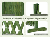 Set of 2 Retractable Flat-Base Cedar Wood Fences 205 x 34.5 x 90 cm Olive Green 73371129