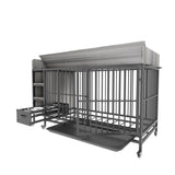 Large pet cage with storage rack, drawers with stainless steel food and water basin, made of iron W3064P245385