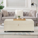 Modern Large Comfort Sofa Ottoman with Storage, Modular Sectional Storage Ottoman With Wheels For W2186P178685