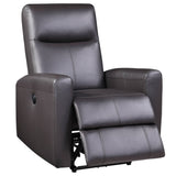 Brown Power Recliner with Square Armrest B062P184510