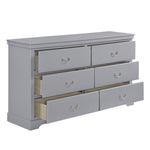 ZUN Classic Traditional 1pc Dresser of 6 Drawers Gray Finish Bedroom Wooden Storage Furniture B011P233731