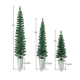 ZUN 3 PCS Potted Artificial Christmas Tree Christmas Decoration 15413363