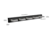 Modern 5-Light LED Vanity Light - Sleek Bathroom Wall Fixture, Iron & Acrylic, Dimmable & W1340P206800