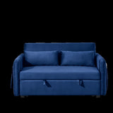 55" Modern Convertible Sofa Bed with 2 Detachable Arm Pockets, Velvet Loveseat Sofa with Pull Out W119363992