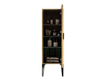 Emilia-14S Striped Matt Black Bathroom Side Cabinet, Freestanding Storage Cabinet for Modern W1865P284118