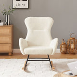 off white teddy fabric rocking chair W58872236