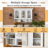 47" Wall Mounted Bathroom Cabinet with Mirror, Cabinet with 3 Adjustable Shelves and 3 Open N710P264268K