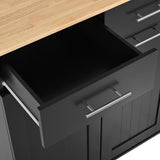 K&K Kitchen Island with Drop Leaf, Kitchen Storage Cart with 3 Tier Pull Out Cabinet Organizer, WF531421AAB