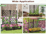 Set of 2 Rustic Style Trellis Planter, Raised Garden Bed Indoor Outdoor Planting Box for Vegetables 60644550