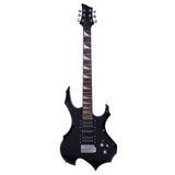 Novice Flame Shaped Electric Guitar HSH Pickup Bag Strap Paddle Rocker Cable Wrench Tool Black 19643396