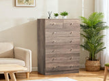 Grey linen particleboard with melamine veneer, 66*40*131cm, 52 drawer cabinet, matte gold handles 29836345