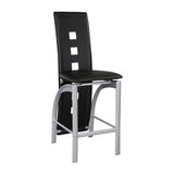 Set of 2pc Modern Style Counter Height Chairs Metal Base and Leather Upholstered Back B01143601